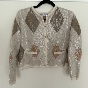 Zara Argyle sequence cardigan